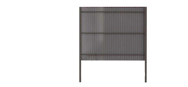 Забор из профильного листа Высота 2,5м, столбы без фланца